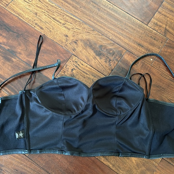 Say What ? | Faux leather studded bustier crop top black - Picture 9 of 12